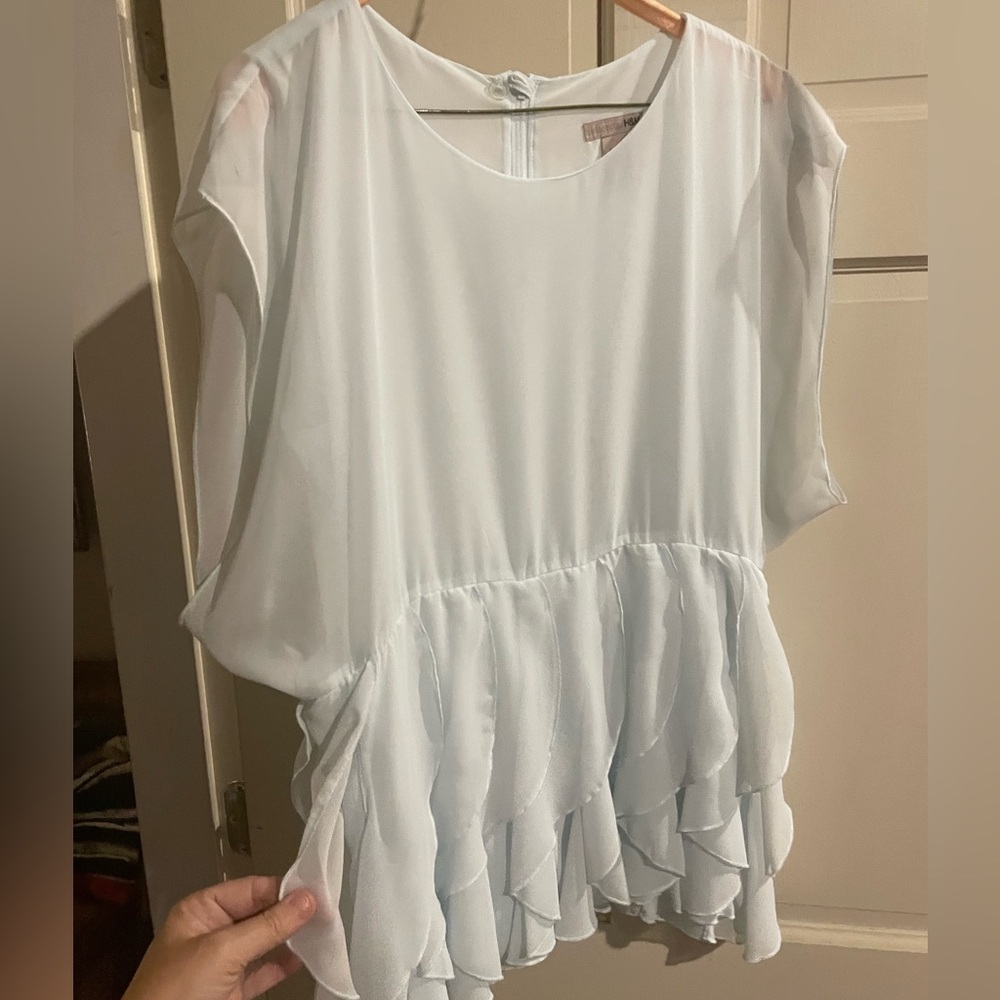 H&M ice blue blouse size 10